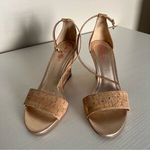 Elegant Tan Lilly Pulitzer Wedge Sandals